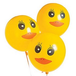Three Rubber Duck Latex Balloons