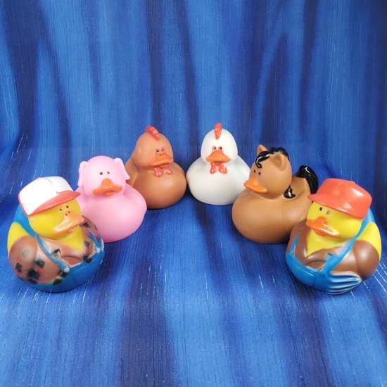 Farmer Ted, Pig, Chickens, Horse, & Farmer Ned Rubber Ducks - Click Image to Close