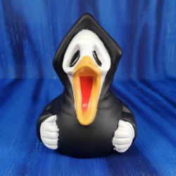 Spooky Screaming Hooded Skeletal Ghost Rubber Duck