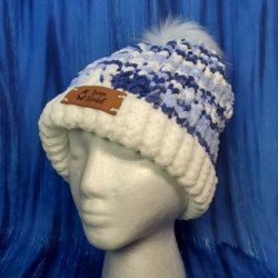 Blue Dreams Brain Blanket Snow Day with White Pom
