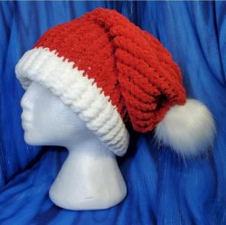 Santa Fun and Floppy Slouchy Hat White Pom