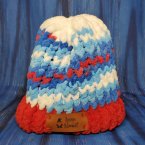 Child Size Hat in Red, White, and Boom with Crimson Brim