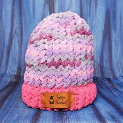 Child Size Hat Purple Sunset with Pink Brim
