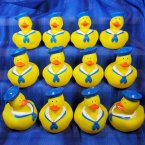 12 Navy Nautical Rubber Duck with Scarf