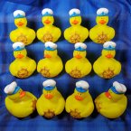 12 Navy Nautical Rubber Duck with Steering Wheel
