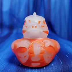 Glow-in-Dark Skeleton Dinosaur Rubber Duck - Orange