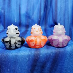 Glow-in-Dark Skeleton Dinosaur Rubber Duck Trio