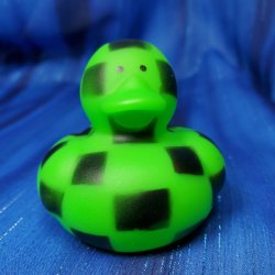 Checkerboard Green Rubber Duck