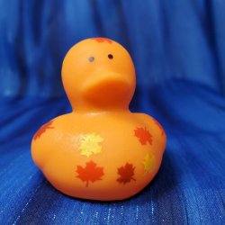 Fall Leaf-Printed Mini Rubber Duck Orange