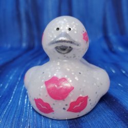 Valentine Pink Lips Glitter Rubber Duck