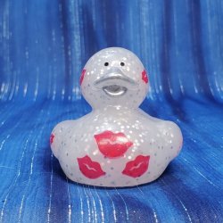 Valentine Red Lips Glitter Rubber Duck