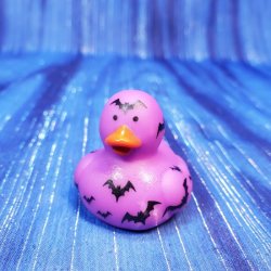 Halloween Purple with bats Mini Rubber Duck