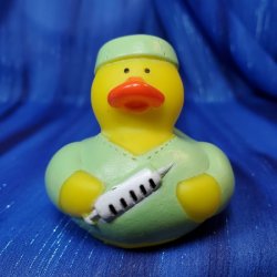 Doctor with Vaccine Syringe Rubber Duck