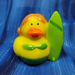 Green Surfer Girl Rubber Duck