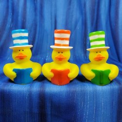 Stovepipe Duck in the Hat Reading Rubber Duck Trio