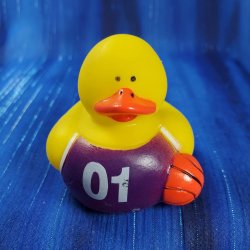 Basketball Rubber Duck - Purple and White