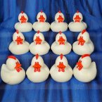 12 Farm White Chicken Rubber Ducks