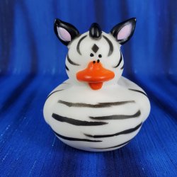 Retired Zebra Rubber Duck with Pink Ears