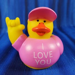 I Love You Pink Rubber Duck