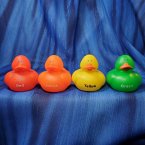 Lifesaver Colors Rubber Ducks - Red, Blue, Yellow, Green