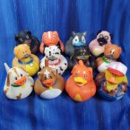 Fun Flock! 11 Dog and Puppy Rubber Ducks and 1 Boy