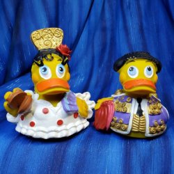 Spanish Couple Rubber Ducks Dancer in White from Lanco
