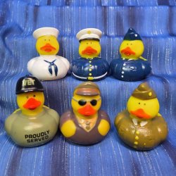 Mini Fun Flock! 6 Military Rubber Ducks