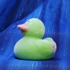 Green Flocked Rubber Duck
