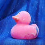 Pink Flocked Rubber Duck