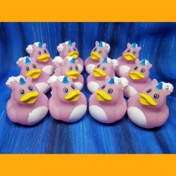 12 Unicorn Light Pink Rubber Ducks