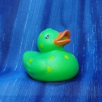Yellow Stars Green Rubber Duck