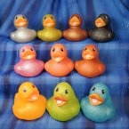 10 Glitter Rainbow and Metallic Set of 2" Ducks