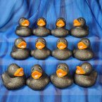 12 Glitter Black Rubber Ducks