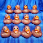 12 Glitter Bronze Rubber Ducks