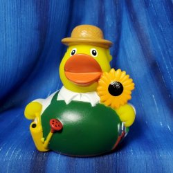 Gardener with Sunflower Rubber Duck from Schnabels