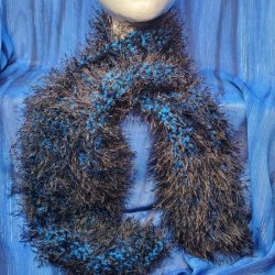 Fuzzy Black & Blue Too Scarf