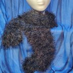 Fuzzy Black & Blue Scarf