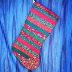 Vintage Christmas Stocking Red Toe