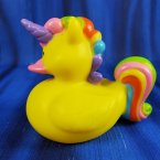 Yellow Rainbow Unicorn Rubber Duck