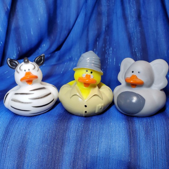 Safari Rubber Duck Trio Zebra Zoo Keeper Elephant - $5.00 : Ducks