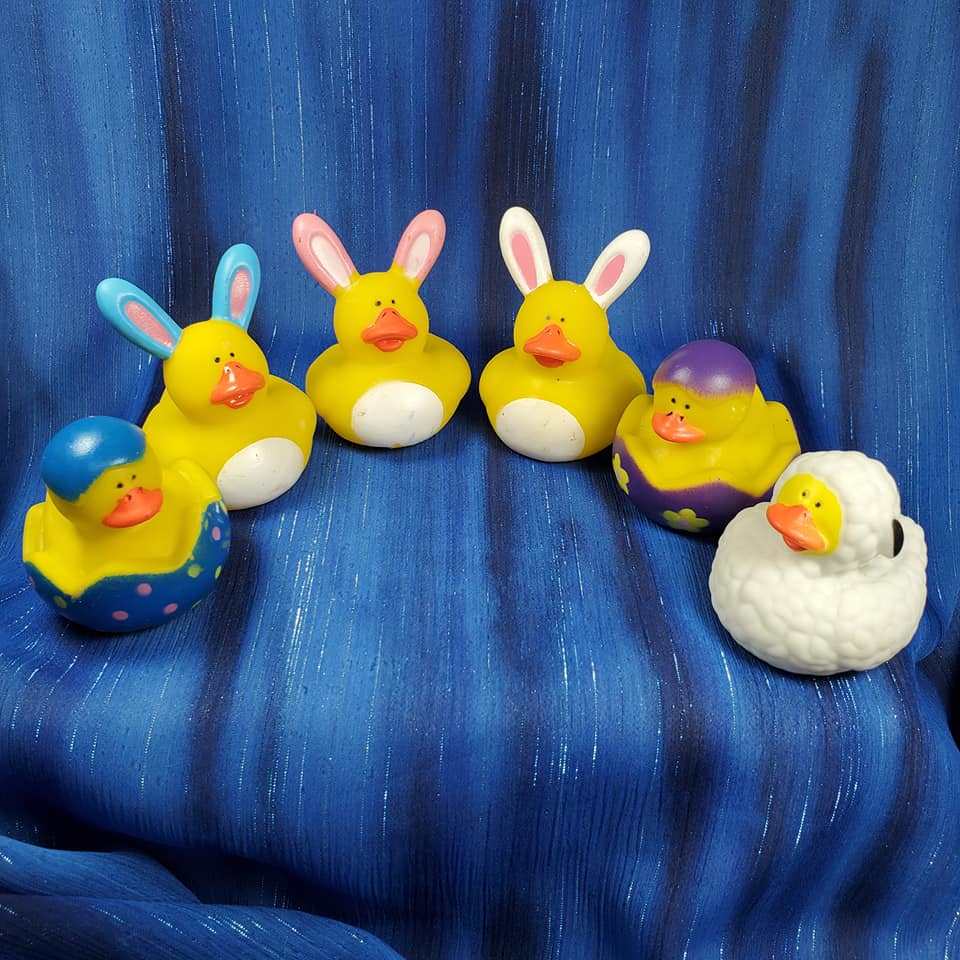 Six Easter Rubber Ducks - Click Image to Close